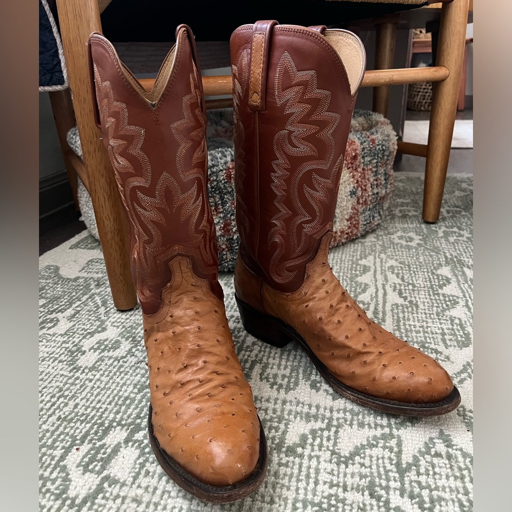 Lucchese Ostrich Men’s Cowboy Boots